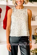 Margovil Round Neck Sequin Tank Top