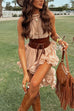 Sleeveless Asymmetrical Ruffle Top and Mini Skirt Set