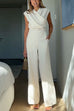 Chic Wrap V Neck Top and Wide Leg Pocketed Pants Set