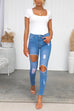 High Rise Ripped Skinny Denim Pants