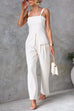 Adjustable Strap Slit Front Top and Pocketed Wide Leg Pants Set