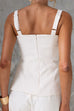 Adjustable Strap Slit Front Top and Pocketed Wide Leg Pants Set