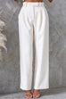Adjustable Strap Slit Front Top and Pocketed Wide Leg Pants Set