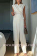 Chic Wrap V Neck Top and Wide Leg Pocketed Pants Set