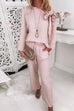Margovil Bow Knot Neck Pullover Top+Pants Lounge Set