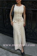 Margovil Sleeveless Button Down Knit Bodycon Maxi Dress