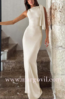 Margovil Sleeveless Tie Knot Bodycon Maxi Dress