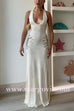 V Neck Sleeveless Open Back Knit Maxi Dress with Sequin