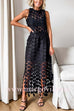 Margovil Elastic High Waist Hollow Out Boho Fringe Maxi Skirt