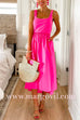 Summer Sleeveless Waisted Swing Midi Dress