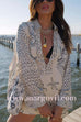 Margovil Collared V Neck Shirt and Side Slit Shorts Vitamin Sea Print Set