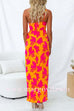 Margovil One Shoulder Side Split Printed Cami Maxi Dress