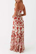 Strapless Floral Print Flowy Maxi Dress