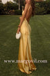 Margovil One Shoulder Open Back Tie Knot Satin Maxi Dress