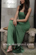 U Neck Sleeveless Pleated Splice Maxi Dress