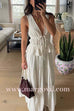 V Neck Tie Bow Sleeveless Ruffle Top and Tiered Swing Maxi Skirt Set