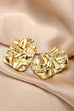 Margovil Textured Gold Rectangle Stud Earrings