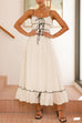 Margovil Spaghetti Strap Frill Trim Tie Bow Maxi Dress