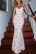 Margovil Spaghetti Strap Corset Floral Print Bodycon Maxi Dress
