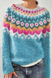 Margovil Vintage Crewneck Unique Print Cozy Sweater(in 3 Patterns)