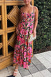 Tropical Bloom Strappy Backless Ruffle Maxi Dress