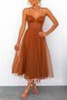 Margovil Open Back Waisted Swing Maxi Cami Tulle Dress