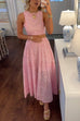 Margovil Sleeveless Crop Top and A-line Maxi Skirt Lace Set