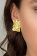 Margovil Textured Gold Rectangle Stud Earrings