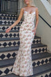 Margovil Spaghetti Strap Corset Floral Print Bodycon Maxi Dress