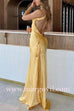 Margovil One Shoulder Open Back Tie Knot Satin Maxi Dress