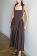 Margovil Elegant Square Neck Sleeveless Flowy Maxi Dress