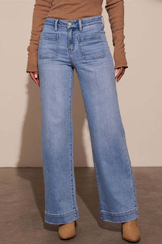 Margovil Chic Straight Wide Leg Denim Pants