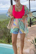 Margovil Unique Print Long Sleeves Button Up Shirt and Pocketed Shorts Linen Set