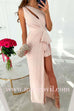 Margovil One Shoulder Cut Out Draped Front Maxi Party Dress