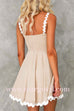 Margovil Waisted Ric Rac Color Block Cami Sundress