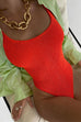Margovil Low Back High Cut Crinkle One Piece Swimsuit
