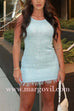 Margovil Round Neck Sleeveless Raw Hem Bodycon Mini Dress