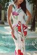 Margovil Sleeveless Tie Waist Floral Print Bodycon Maxi Dress
