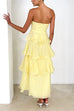 Margovil Strapless Ruffle Layered Maxi Dress
