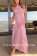 Margovil Strappy Halter Neck Ruffle Trim Asymmetric Hem Pleated Maxi Dress