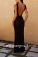Margovil Sleeveless Open Back Glitter Bodycon Maxi Dress