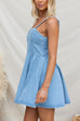 Adjustable Strap A-line Denim Mini Dress