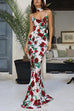 Margovil Spaghetti Strap Open Back Floral Print Maxi Dress