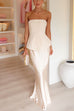 Strapless Tube Solid Flare Top