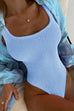 Margovil Low Back High Cut Crinkle One Piece Swimsuit