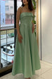 Margovil Spaghetti Strap Waisted A-line Satin Maxi Dress