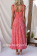Bow Shoulder Floral Print Flowy Maxi Cami Dress