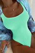 Margovil Low Back High Cut Crinkle One Piece Swimsuit