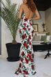 Margovil Spaghetti Strap Open Back Floral Print Maxi Dress