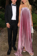 Margovil Strapless Tube Gradient Ombre Satin Maxi Party Dress